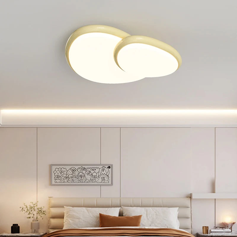 Intelligent Minimalist Full Spectrum Living Room Chandeliers - Simple Modern Atmosphere Cream Style Bedroom Cloud Hall Main Lamp