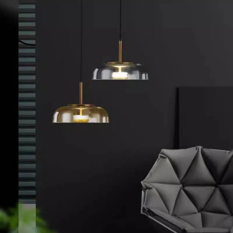 Modern Nordic LED Glass Pendant Light: Stylish Fixture for Dining Room and Bedroom