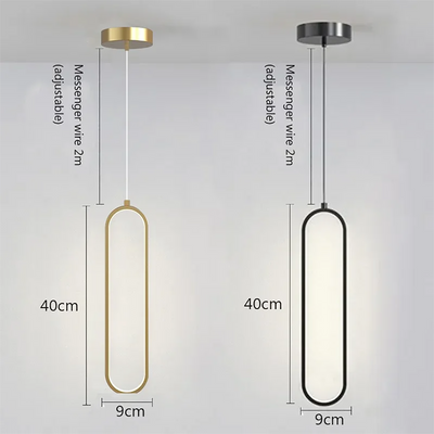 Modern Minimalist LED Iron Pendant Light - Black/Gold