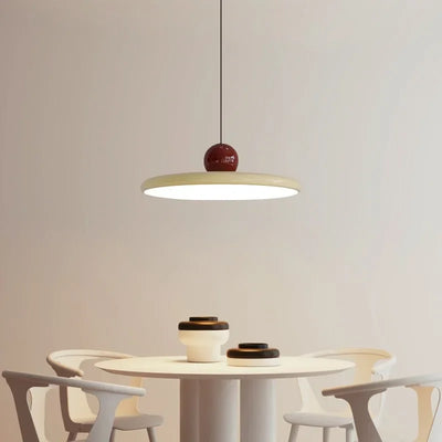 Nordic LED Pendant Light - Cream Wind Flying Saucer Lamps for Living Room, Bedroom, Bedsides, and More