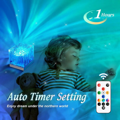 Dynamic Aurora Northern Lights Water Ripple Projector Night Light - Mesmerizing Illumination for Every Room