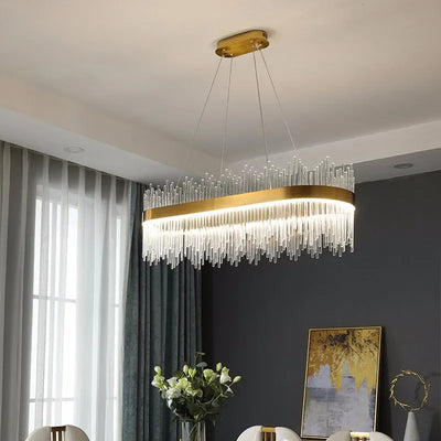 Modern LED Crystal Chandelier Dimmable Bedroom Living Room Ceiling Pendant Lamp