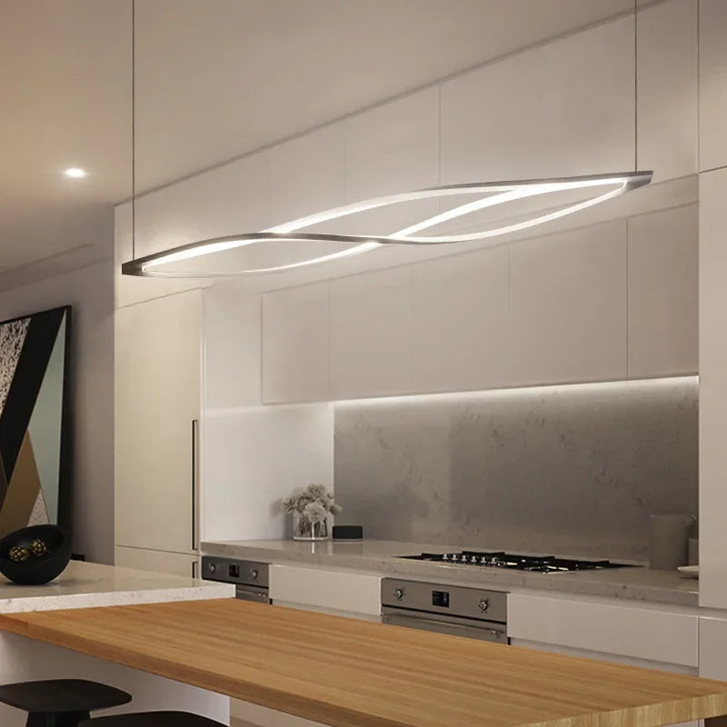 Kitchen Dining Island Aluminum LED Pendant Lamp - Minimalist Suspension Lighting Fixture