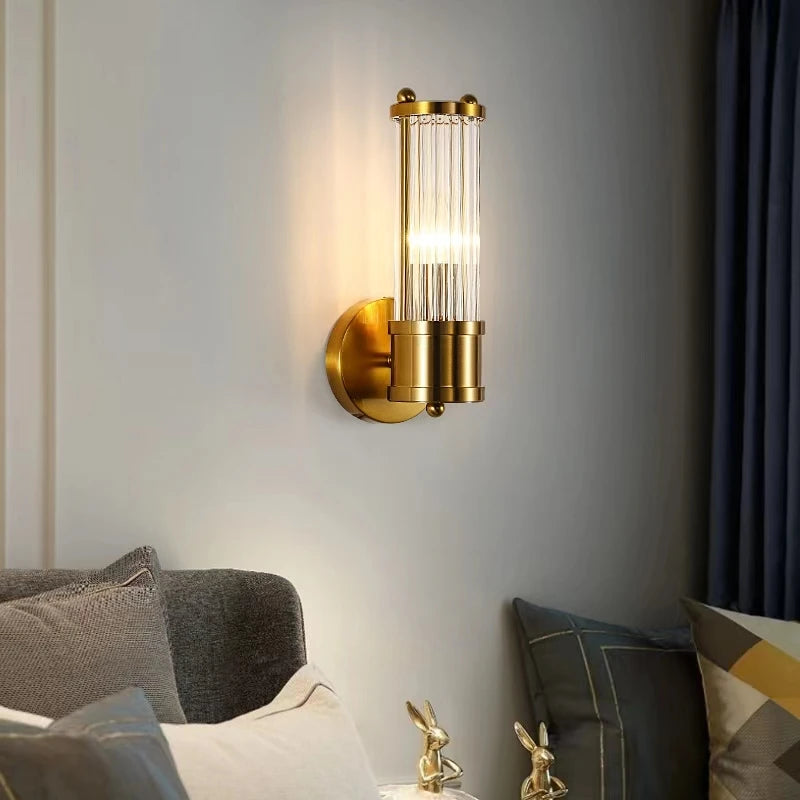 Modern Gold Crystal Wall Lamp - Elegance and Illumination for Every Space