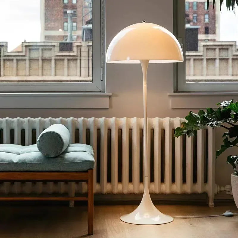 Modern White Mushroom Floor Light - Versatile Standing Lamp for Living Room and Bedside