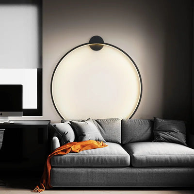 Nordic Light Luxury Minimalist Designer Circle Bedhead Wall Lamp Bedroom Living Room Lobby Decoration Lighting Hotel Background