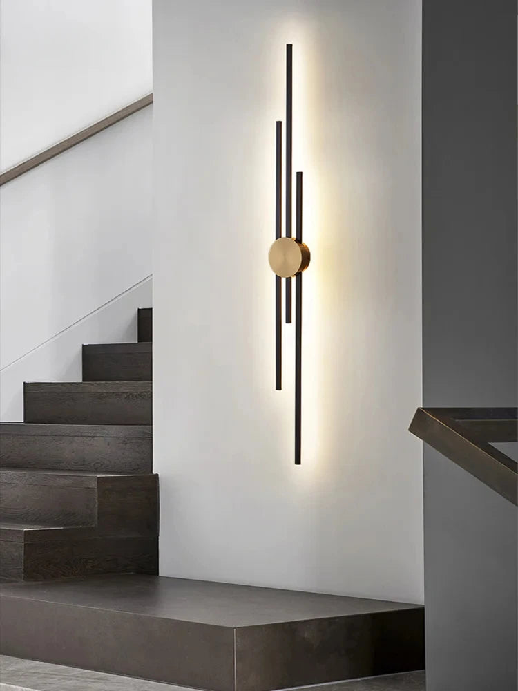 Light Luxury LED Bedside Wall Light - Contemporary Copper Wall Lamp for Bedroom, Living Room