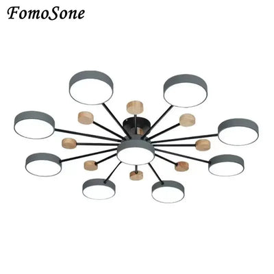 Modern LED Wooden Chandelier - Stylish Indoor Ceiling Light Fixture for Living Room, Bedroom, Study, and Dining Room