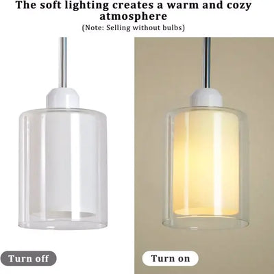 Modern Glass Pendant Light - Adjustable Farmhouse Mini Pendant Lamp for Kitchen Island