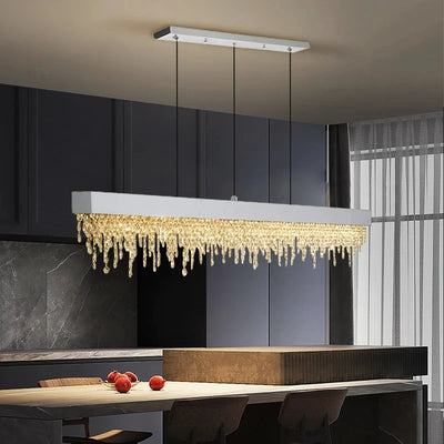 Contemporary LED Crystal Chandelier - Elegant Lighting Fixture for Luxury Dining and Home Decor