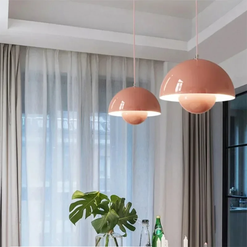 Semi-Circular Colorful Ceiling Pendant Lamp - Nordic LED Chandelier