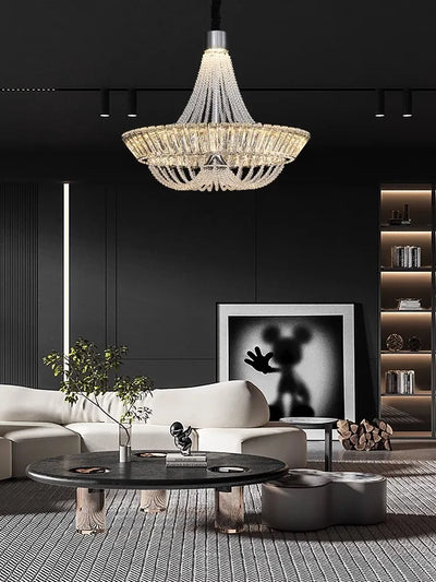 Modern French Crystal Chandelier - Luxury LED Hanging Lamp for Elegant Home Decor