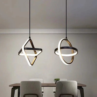 Modern LED Pendant Light | Black Chandelier for Dining Room & Bedroom