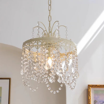 French Country Iron Crystal Pendant Lamp: Charming Lighting for Any Space