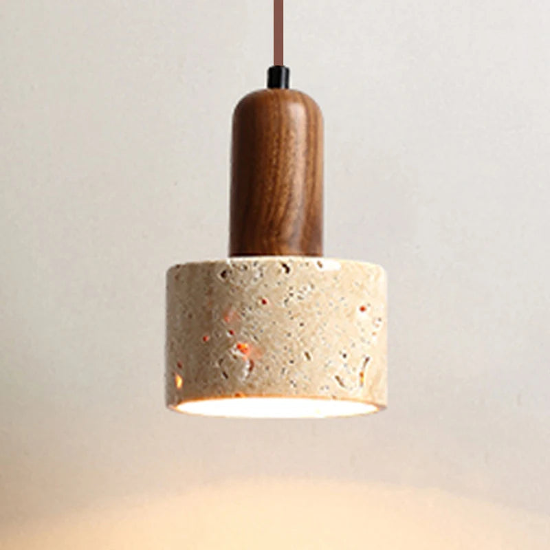 Popular Wabi Sabi Travertine Pendant Lamp for Dining Desk, Kitchen Island, and Bedroom