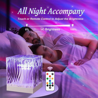 Dynamic Aurora Northern Lights Water Ripple Projector Night Light - Mesmerizing Illumination for Every Room