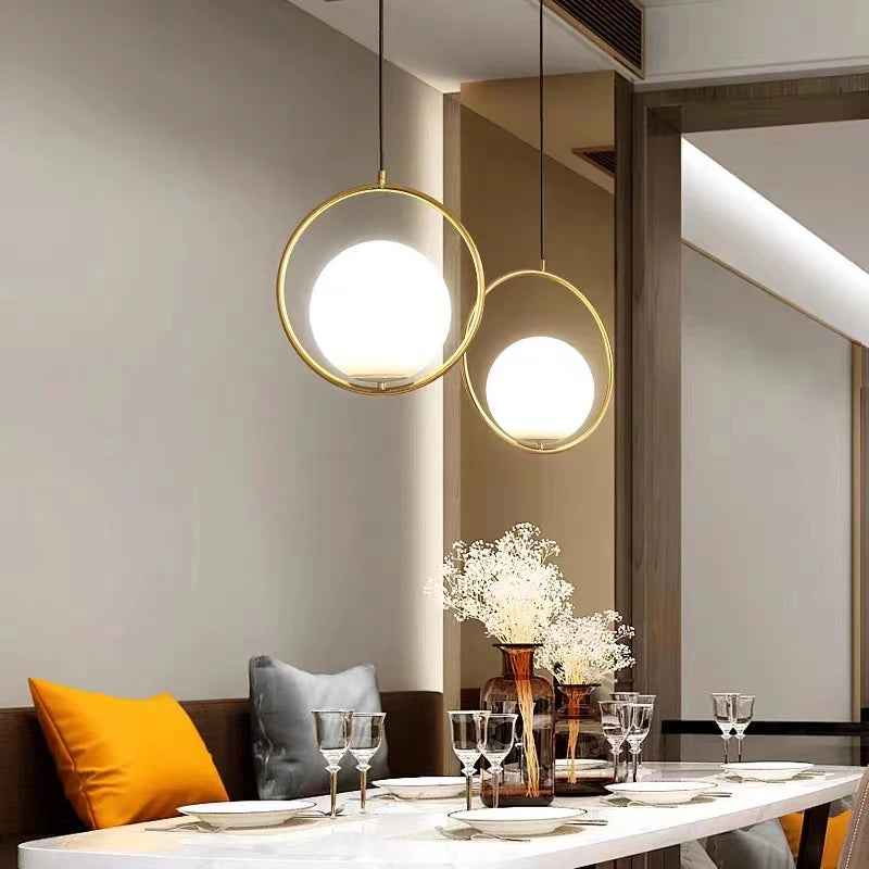 Modern Glass Pendant Lamps - Elegant LED Hanging Lights for Various Indoor Spaces