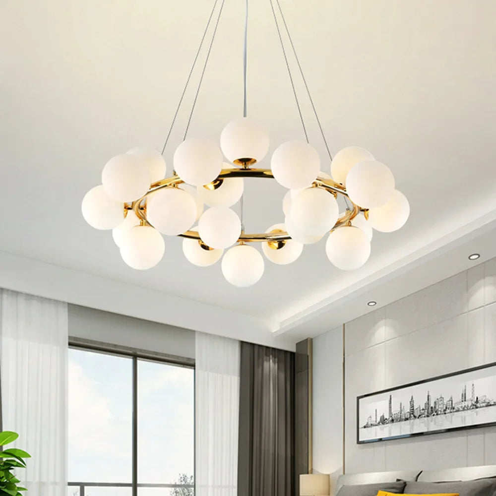 Contemporary LED Bubble Glass Chandelier Pendant Lamp: Illuminate Your Living Spaces