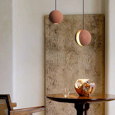 Modern Creative Cement Pendant Light - LED Moon Planet Hanging Lamp for Ceiling