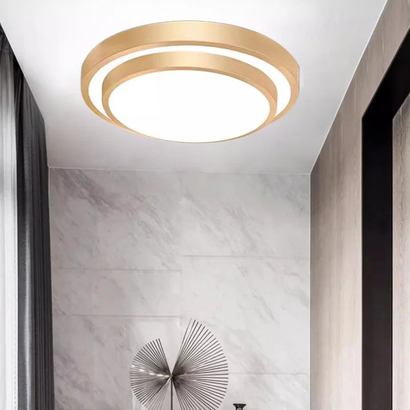 Modern LED Ceiling Light - Double Layers Round Aluminium Remote Controlled Lamp for Bedroom, Dining Room, Living Room Decor