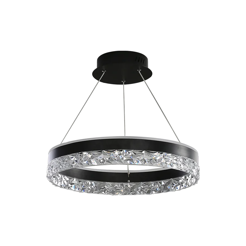 Minimalist Modern LED Chandelier: Elegant Crystal Ring Lighting for Home