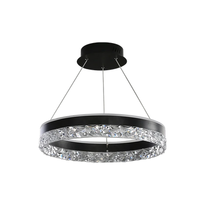 Minimalist Modern LED Chandelier: Elegant Crystal Ring Lighting for Home