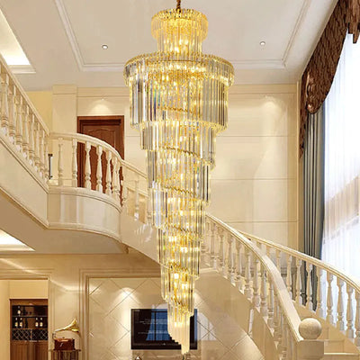 Nordic Luxury Crystal LED Ceiling Chandelier with Gold Finish for Home Decor Lighting