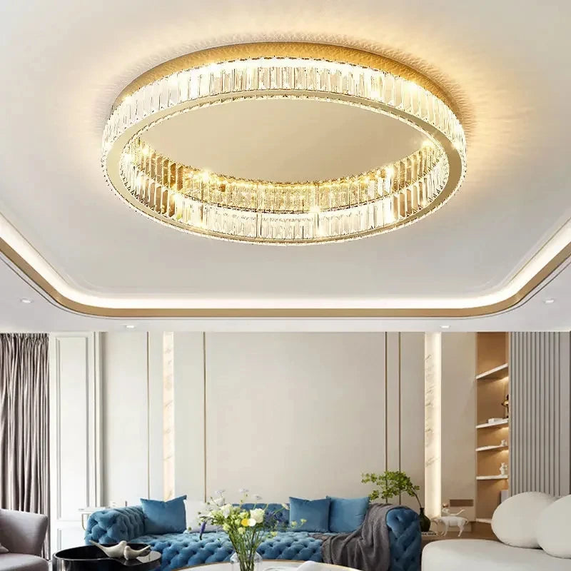 Nordic LED Crystal Circle Ceiling Lamp Chandelier