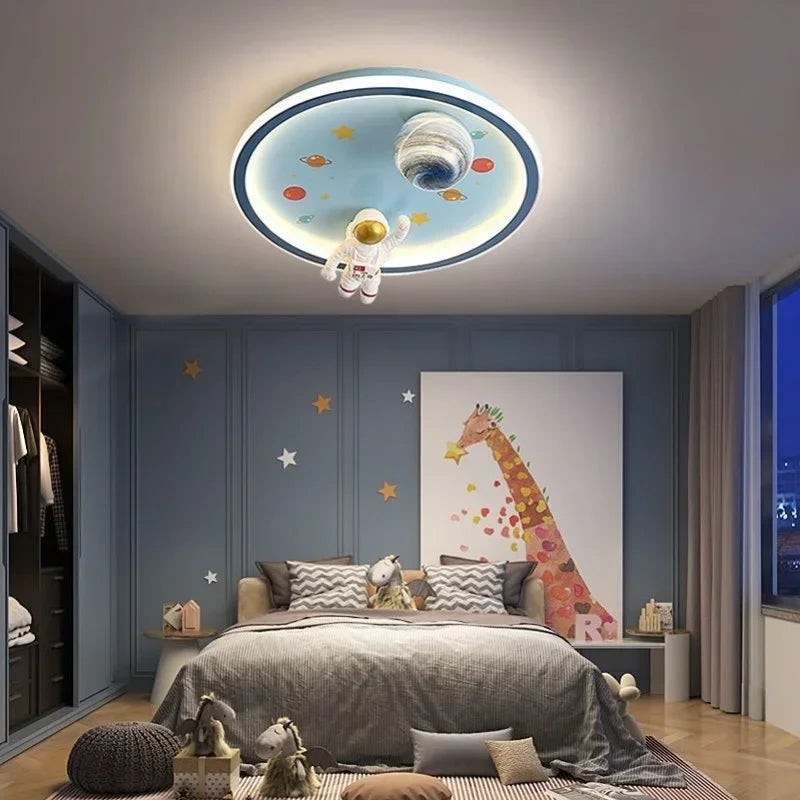 Nordic Cartoon Chandelier - Blue Space Lights for Kids Room