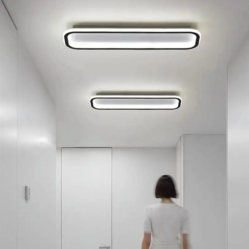 Modern LED Rectangular Aisle Ceiling Light - Simple and Creative Lighting for Bedroom, Living Room, Corridor, and Balcony