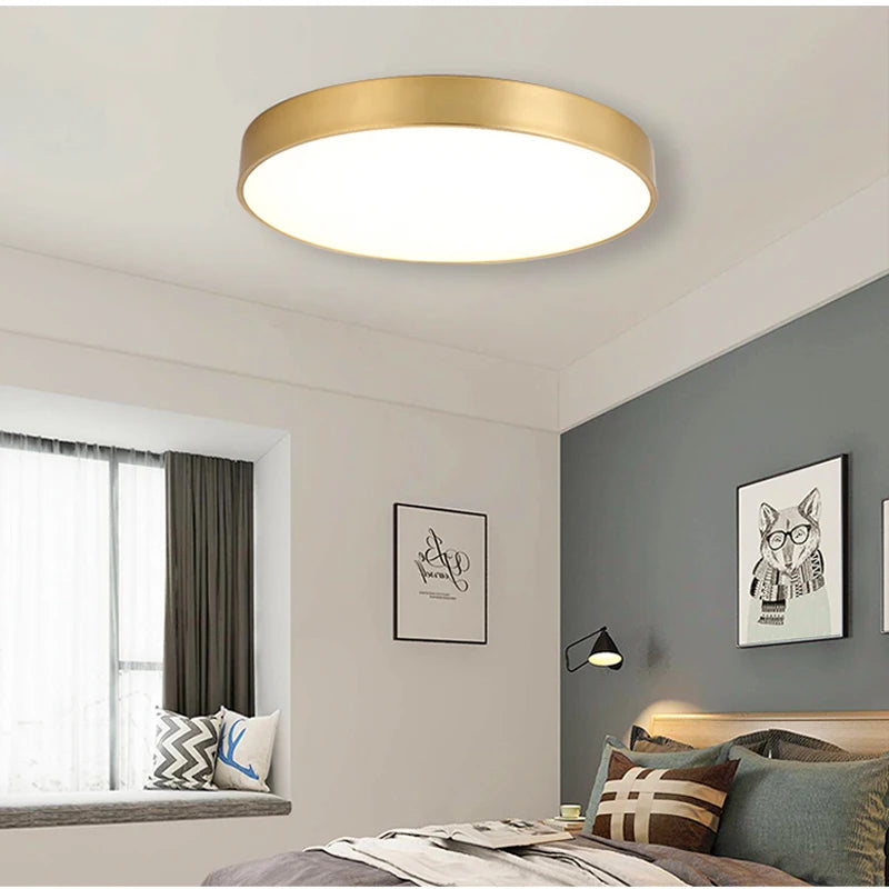 Modern Ultra-Thin LED Gold Ceiling Lamp - Elegant Lighting for Every Room