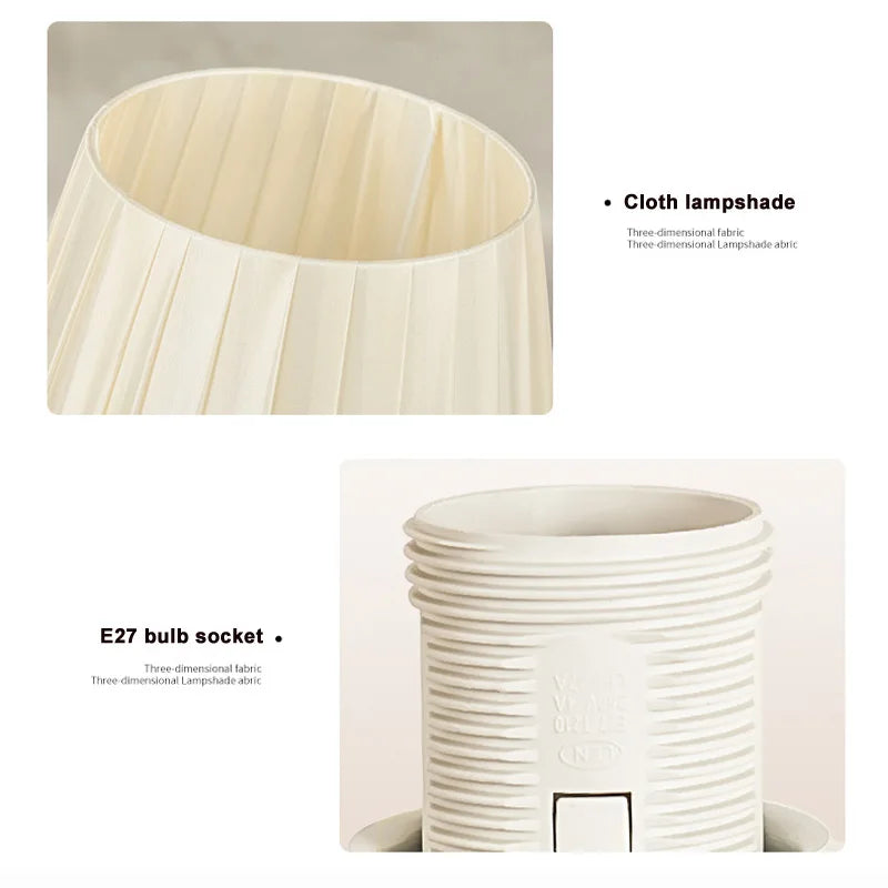 Elegant Nordic Pleated Ceramic Table Lamp – Luxurious Lighting for Living Room, Bedroom, and Study