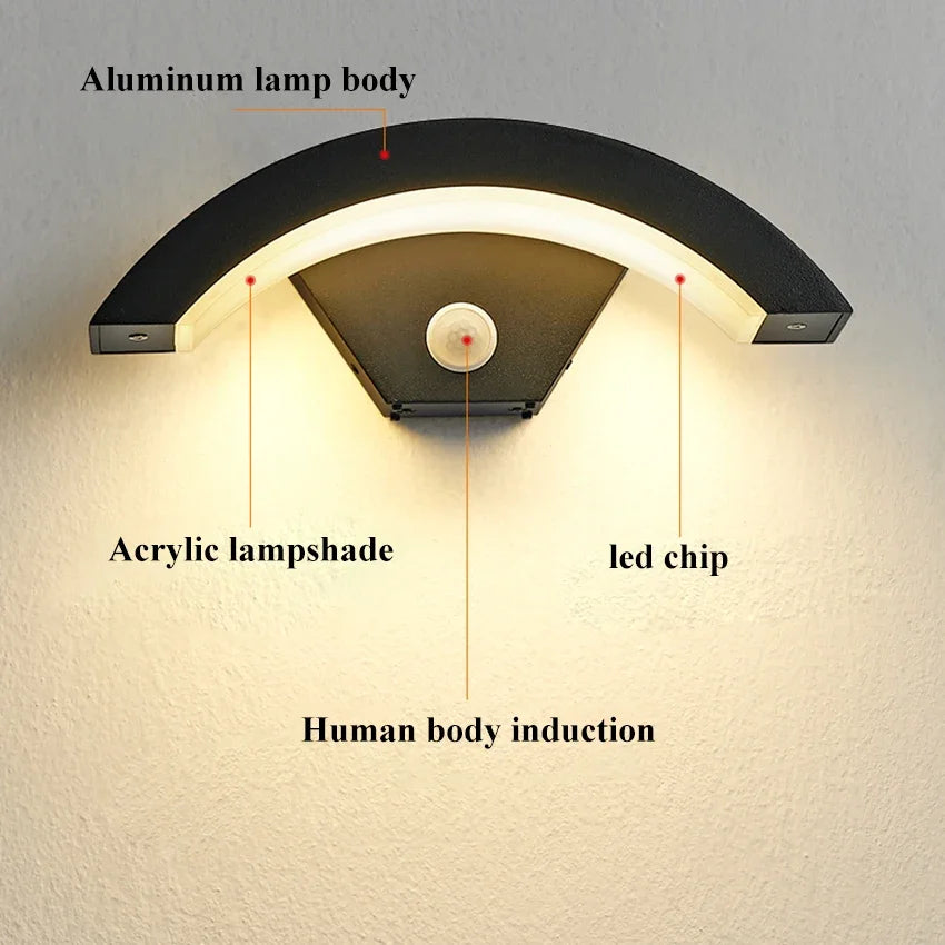 18W LED Outdoor Waterproof Wall Light with Motion Sensor