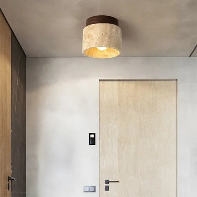 Modern Nordic Stone Ceiling Lamp - LED Flush Mounted Light for Bedroom, Corridor, Foyer, and Staircase