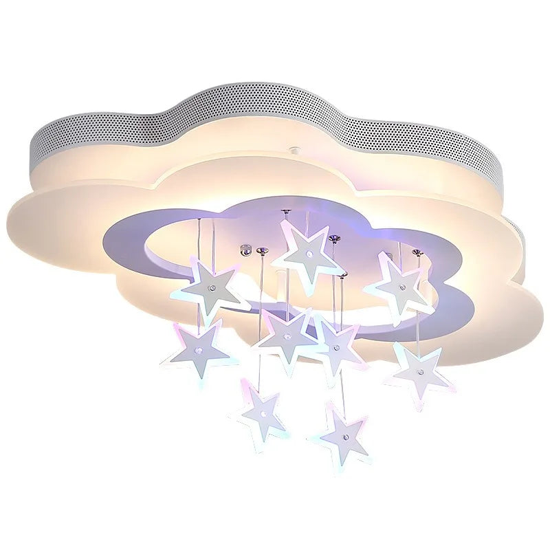 Kids' Room Cloud and Star Design Ceiling Light