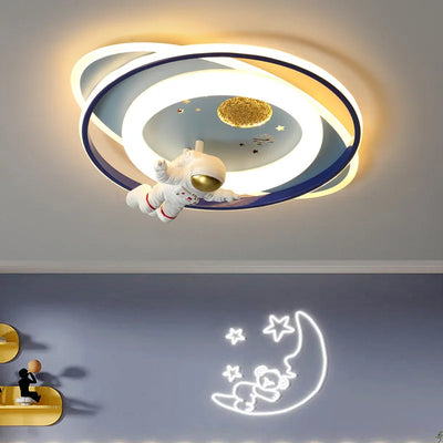 Ceiling Lights Kids Room - Astronaut Boy Girl Bedroom Dimming Princess Spaceman Rocket Rabbit Children's Lamp