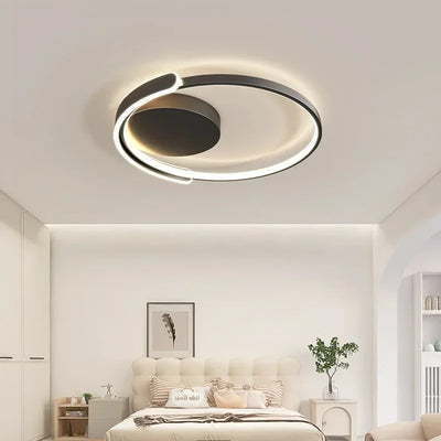 Modern Minimalist Circle LED Ceiling Lamp - Dimmable Bedroom Lamps for Room Lighting Home Decor Lustre Lights Fixture