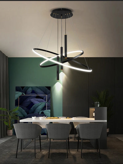 Modern Round LED Chandeliers - Stylish Pendant Lights for Various Spaces