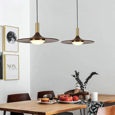 Indoor Walnut Solid Wood LED Chandelier