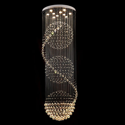 Modern LED Spiral Ball Raindrop Crystal Chandelier - Illuminate Your Space with Spectacular Elegance