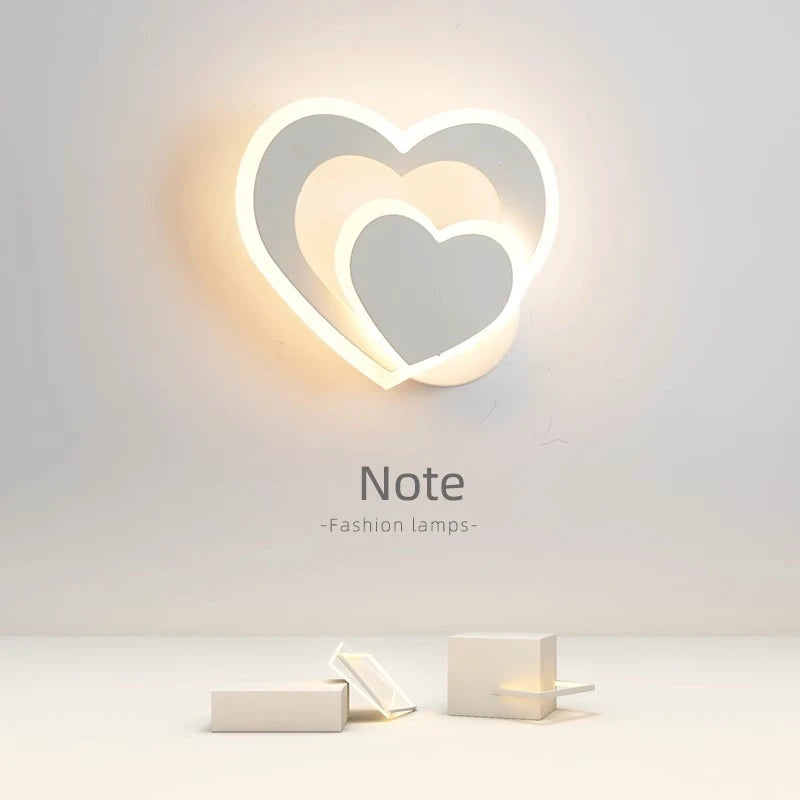 Modern LED Heart-Shaped Wall Lamp