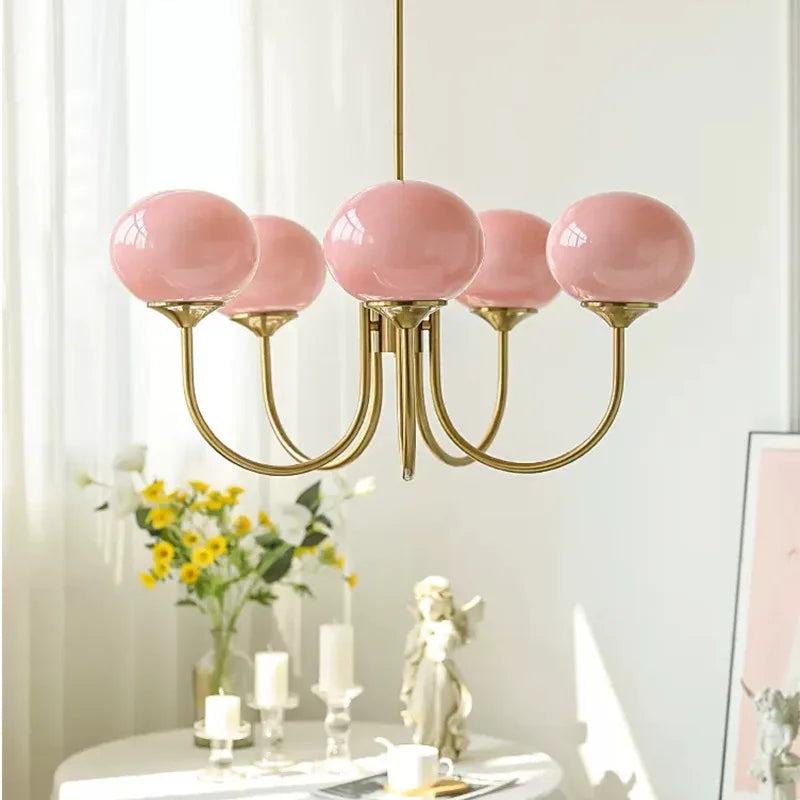 Nordic Simple Bedroom Lamp | Designer Art Warm Romantic Children's Room Pink Medieval Bauhaus Chandelier