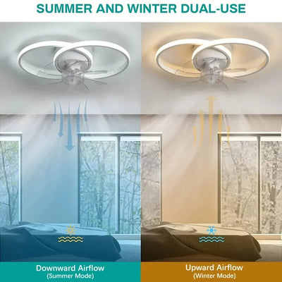 Modern Ceiling Fan with Light - Smart Lamp Fan with Remote and APP Control