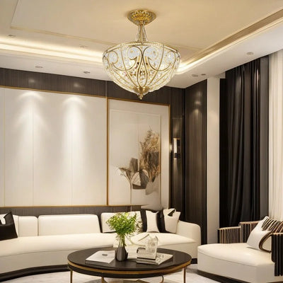 Luxurious American Style Semi Chandelier - Retro Aisle Crystal Light for Bedroom and Restaurant