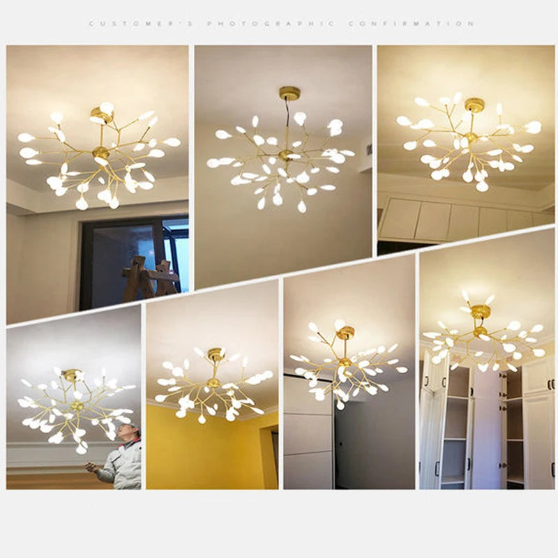 Nordic Modern Firefly Ceiling Chandelier: Illuminate Your Space with Elegance and Style