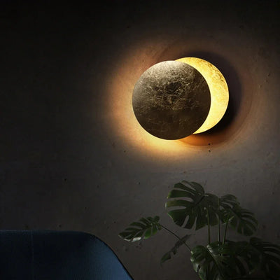 Modern Round Wall Lamp - Eclipse Bedroom Wall Lighting for Aisle, Living Room