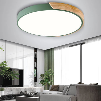 Nordic Colorful Wood LED Ceiling Lights