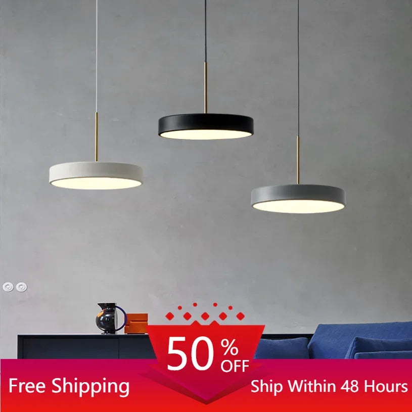 LED Round Pendant Light – Modern Ceiling Light for Kitchen, Dining Room, and Restaurant