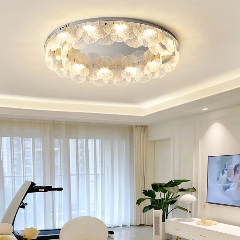 Luxury Living Room Crystal Lamp - Modern Simple Atmosphere Ceiling Lamp Package for Whole House