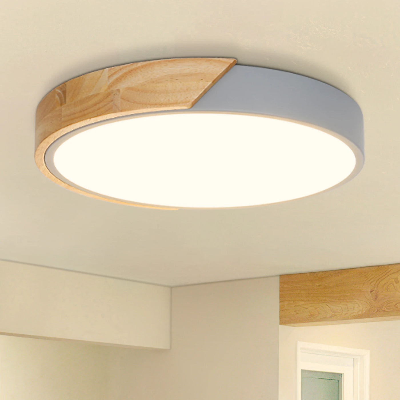 Ceiling Light LED Wood Round 30cm